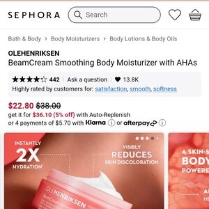 OLEHENRIKSENBeamCream Smoothing Body Moisturizer with AHAs